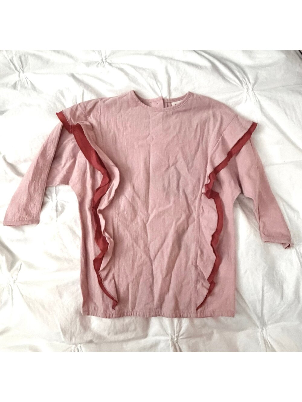 Popelin Pink Ruffle 100% Cotton Tunic